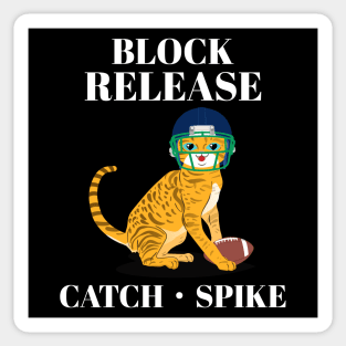 Block Release Catch Spike Cat Design Sticker